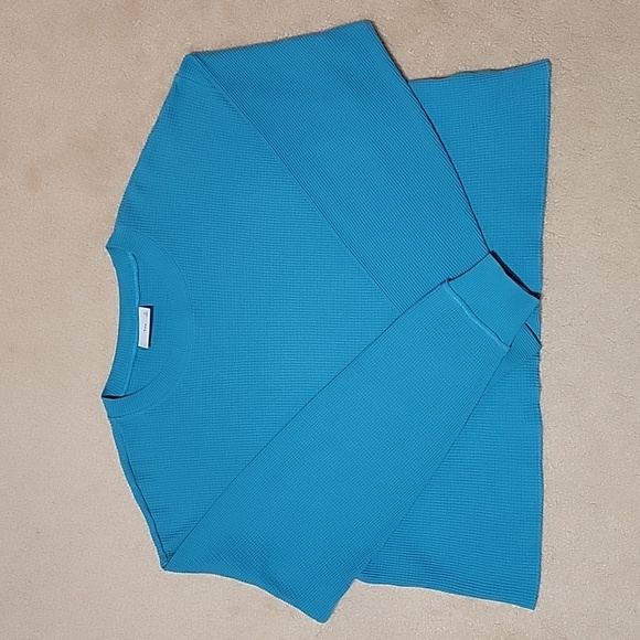 TNA Cropped Thermal Teal Blue Long Sleeve Top US M - Picture 4 of 10